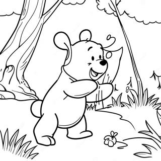 Adventurous Winnie The Pooh In The Hundred Acre Wood Coloring Page 19609-18340