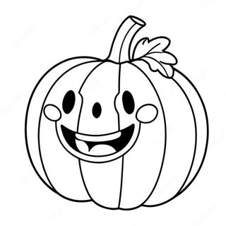 Cute Smiling Pumpkin Coloring Page 19619-18345