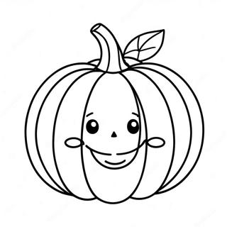 Cute Smiling Pumpkin Coloring Page 19619-18347