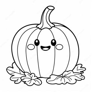 Cute Smiling Pumpkin Coloring Page 19619-18348