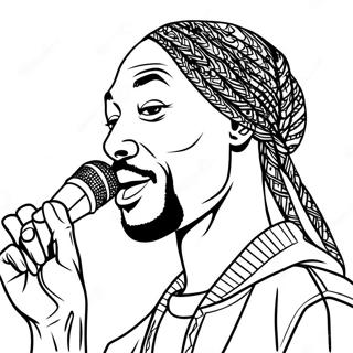 Snoop Dogg With Microphone Coloring Page 19629-18354