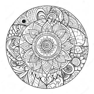 Colorful Chakra Mandala Coloring Page 19639-18362