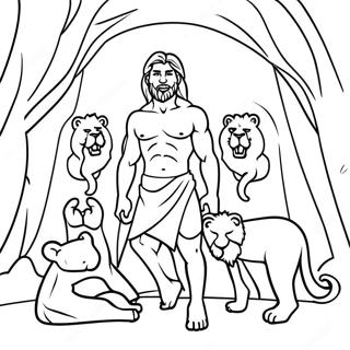 Daniel In The Lions Den Coloring Page 19648-18368