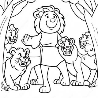 Brave Daniel Surrounded By Lions Coloring Page 19649-18371