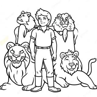 Brave Daniel Surrounded By Lions Coloring Page 19649-18372