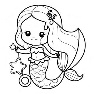 Christmas Mermaid Coloring Page 19658-18376