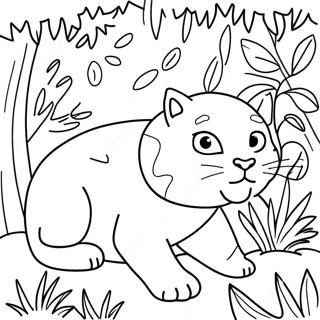 Playful Puma In The Jungle Coloring Page 19679-18393