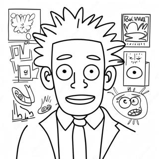 Colorful Basquiat Artwork Coloring Page 19689-18401