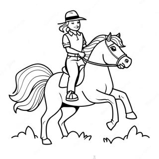 Galloping Girl On Horse Coloring Page 19719-18425