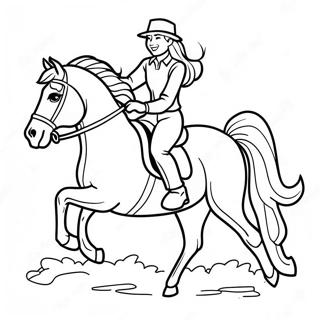 Galloping Girl On Horse Coloring Page 19719-18427