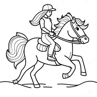 Galloping Girl On Horse Coloring Page 19719-18428