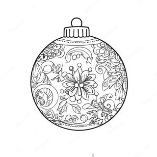 Festive Preppy Christmas Ornament Coloring Page 19739-18442