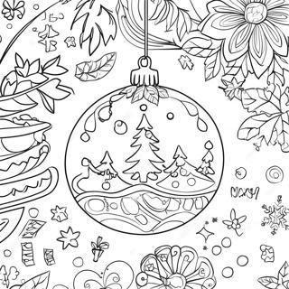 Festive Preppy Christmas Ornament Coloring Page 19739-18443