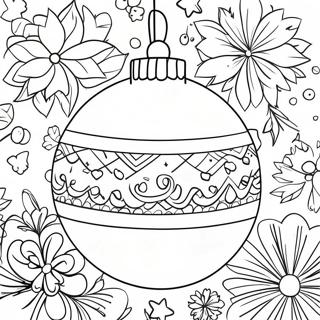 Festive Preppy Christmas Ornament Coloring Page 19739-18444