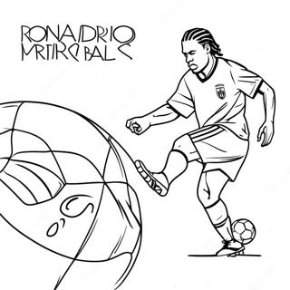 Ronaldinho Dribbling A Soccer Ball Coloring Page 19769-18465