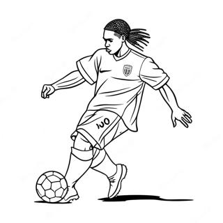 Ronaldinho Dribbling A Soccer Ball Coloring Page 19769-18466