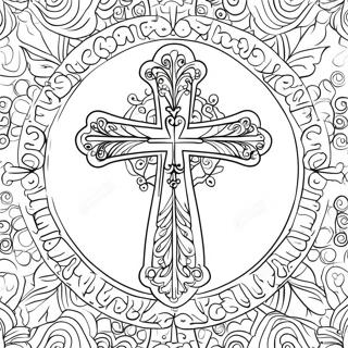 Beautiful Communion Cross Coloring Page 19779-18474