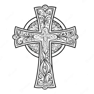 Beautiful Communion Cross Coloring Page 19779-18476