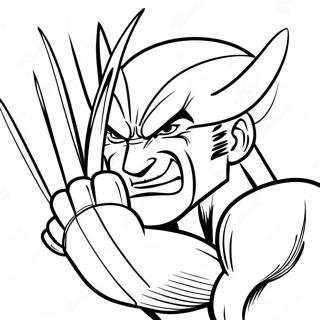 Wolverine Clawing Action Coloring Page 19809-18497