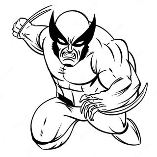 Wolverine Clawing Action Coloring Page 19809-18498