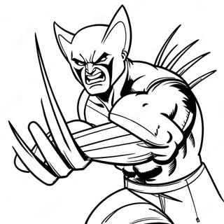 Wolverine Clawing Action Coloring Page 19809-18500