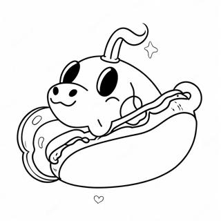 Cute Cartoon Hot Dog Coloring Page 19819-18508