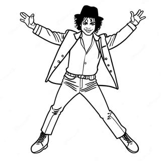 Michael Jackson Dancing Moonwalk Coloring Page 1982-1629