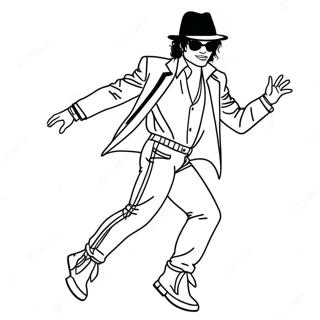 Michael Jackson Dancing Moonwalk Coloring Page 1982-1630