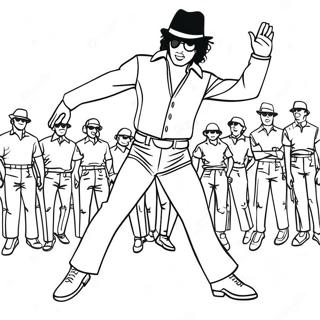 Michael Jackson Dancing Moonwalk Coloring Page 1982-1631