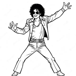 Michael Jackson Dancing Moonwalk Coloring Page 1982-1632