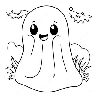 Cute Boo Ghost Coloring Page 19839-18523