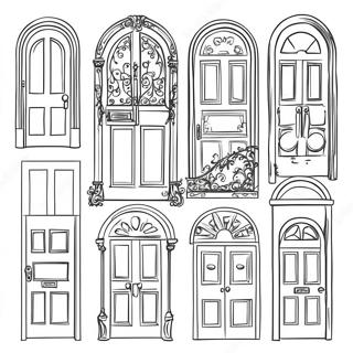 Colorful Doors Coloring Page 19848-18527