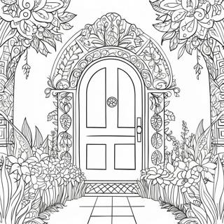 Intricate Garden Door Coloring Page 19849-18529