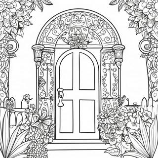 Intricate Garden Door Coloring Page 19849-18531