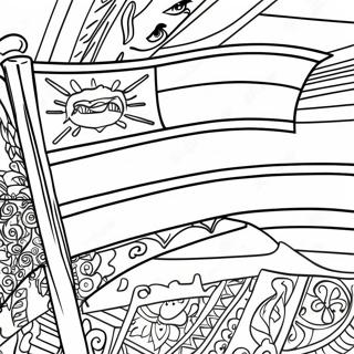 Vibrant Hispanic Heritage Flags Coloring Page 19889-18562