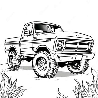 Jacked Up Ford Truck Coloring Page 19908-18575