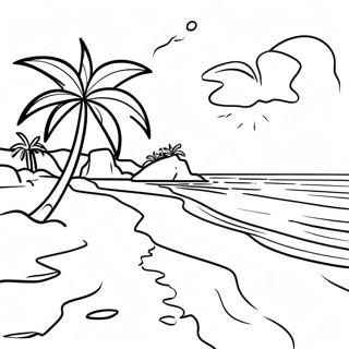 Vibrant Jamaica Beach Scene Coloring Page 19919-18585