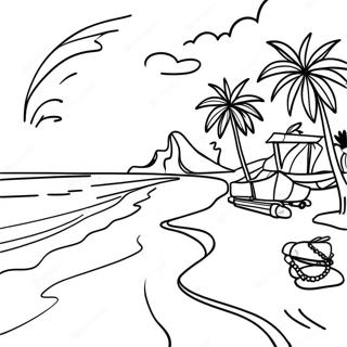 Vibrant Jamaica Beach Scene Coloring Page 19919-18587