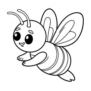 Cute Bumblebee Flying Coloring Page 1992-1640