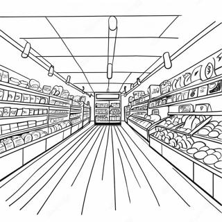 Busy Grocery Store Aisle Coloring Page 19939-18602