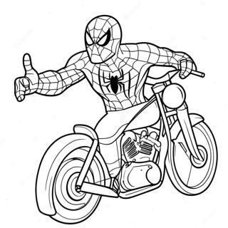 Spiderman Motorcycle Coloring Pages