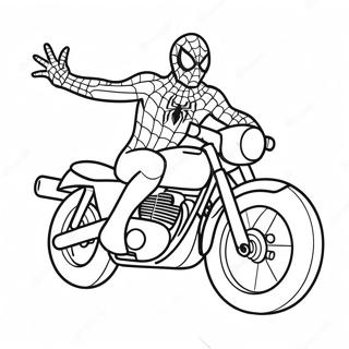 Spiderman Motorcycle Coloring Page 19978-18630