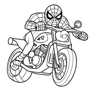 Spiderman Motorcycle Coloring Page 19978-18631