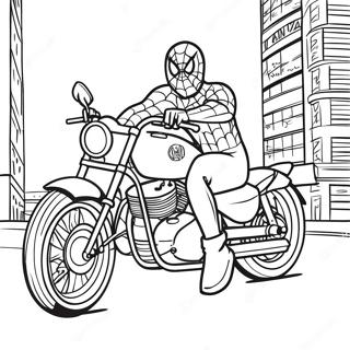 Spiderman Motorcycle Coloring Page 19978-18632