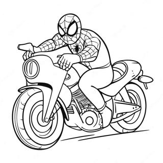 Spiderman Riding A Cool Motorcycle Coloring Page 19979-18634