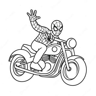 Spiderman Riding A Cool Motorcycle Coloring Page 19979-18636