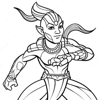 Na Vi Warrior In Battle Coloring Page 19999-18652