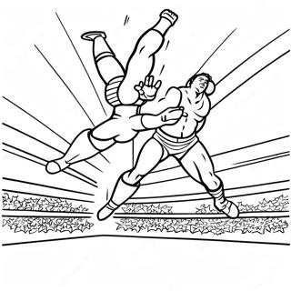 Wwe Wrestler Jumping On Opponent Coloring Page 20009-18657