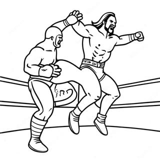 Wwe Wrestler Jumping On Opponent Coloring Page 20009-18658