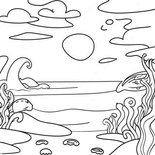 Realistic Ocean Scene Coloring Page 20039-18670